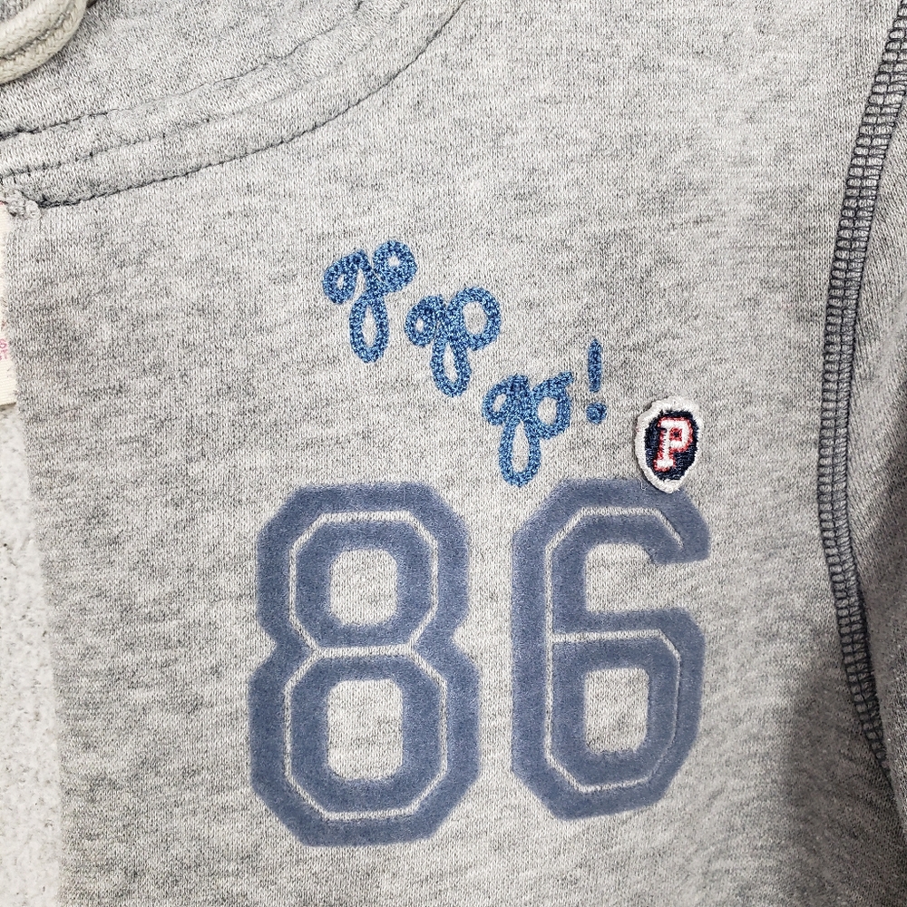 PINK Victoria Secret Gray Hoodie /Kangaroo Pockets Streetwear Grunge Vintage M - Picture 7 of 13